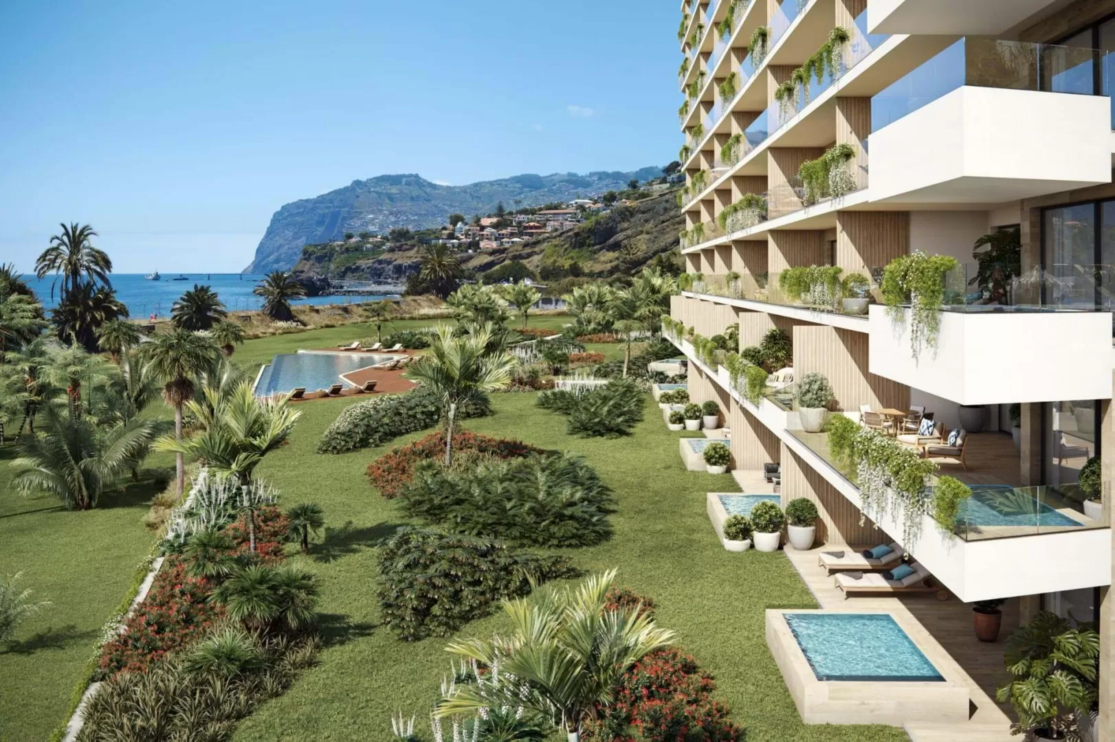 Apartamento T3 - Piscina, Vista Mar - Praia Formosa, Funchal